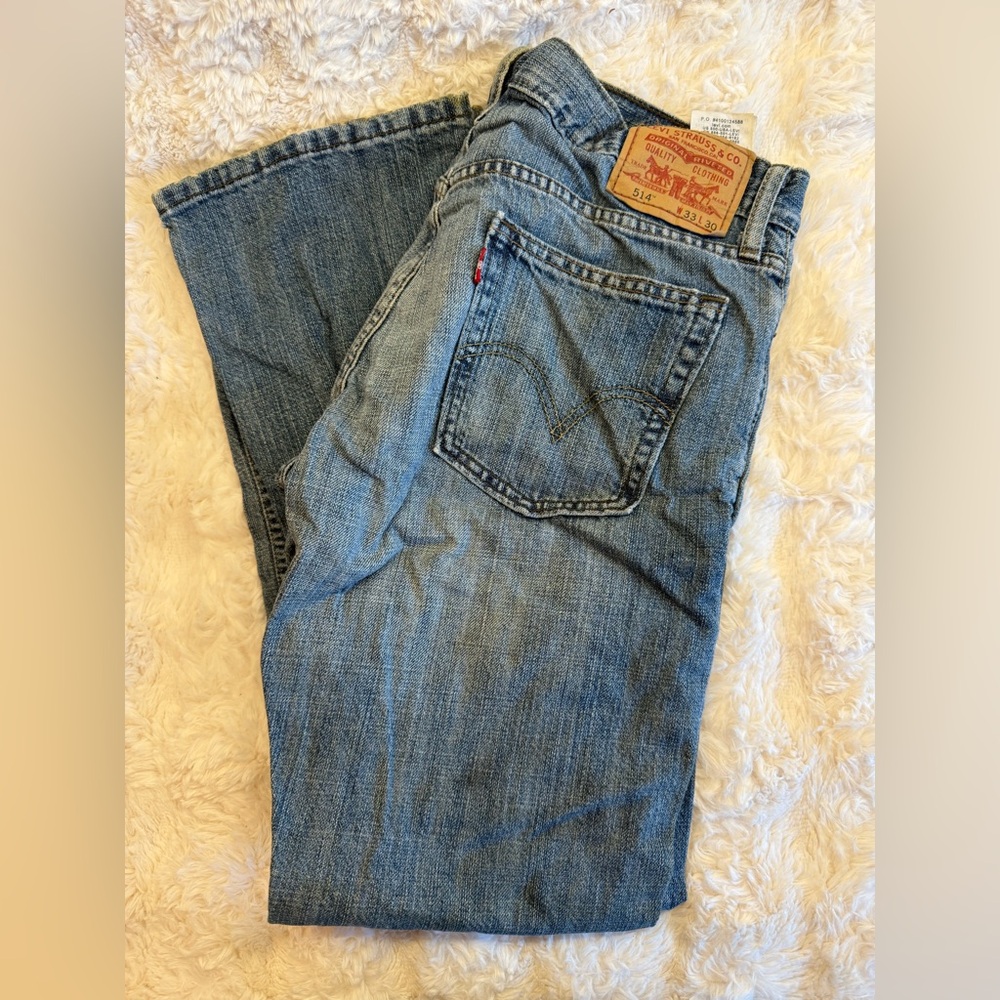 Vintage Men's Size 33 X 30 Levi's 514 Slim Straight  Blue Denim Jeans